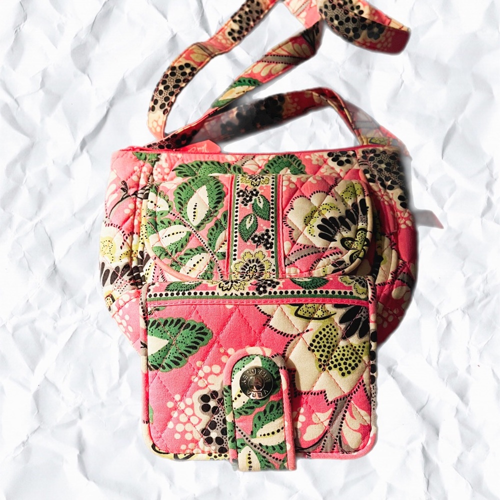 Vera Bradley Priscilla Pink Clare Crossbody Purse & matching wallet